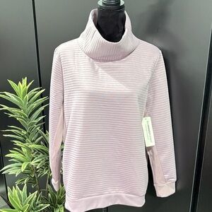 The Sweatshirt Project Ribbed,high loose neck, zipper detail,rib knit cuff/waist